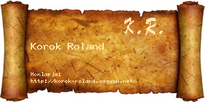 Korok Roland névjegykártya